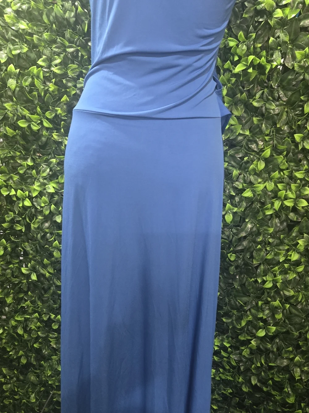Michael Kors Cobalt Blue Wrap-Style High-Low Maxi Dress